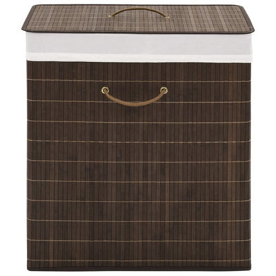 Vidaxl Bamboo Laundry Bin Rectangular Dark Brown from B&Q