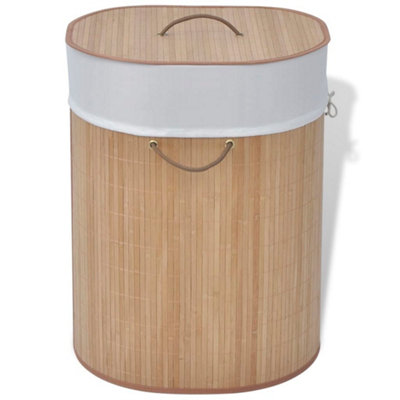 Vidaxl Bamboo Laundry Bin Oval Natural from B&Q