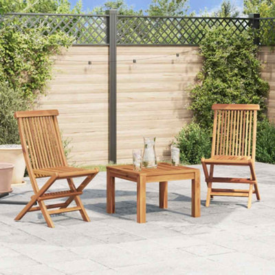 B&Q -  Folding Garden Chairs 2 Pcs Solid Teak Wood