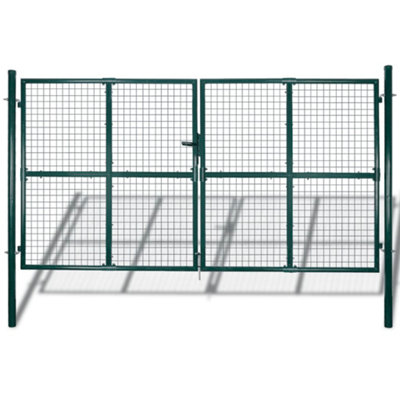B&Q -  Double Door Fence Gate Powder-Coated Steel Fence Gates