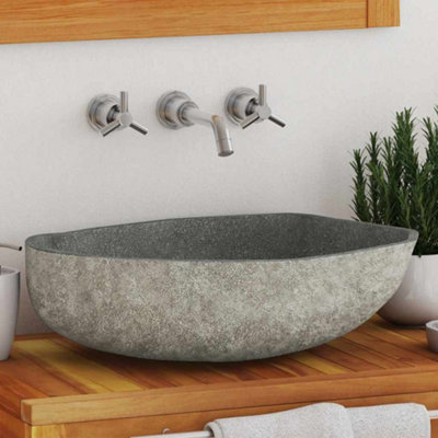 Vidaxl Basin River Stone Oval (45-53)X(34-41) Cm from B&Q