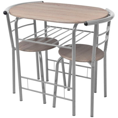 Vidaxl Breakfast Bar Set Mdf Silver from B&Q