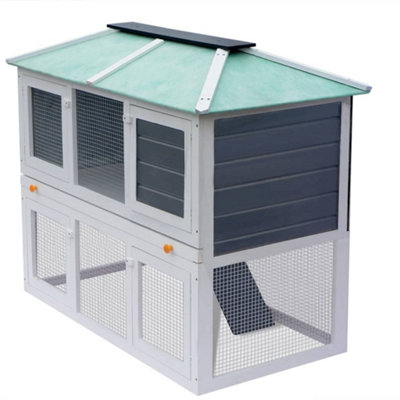 Vidaxl Animal Rabbit Cage Double Floor Wood from B&Q