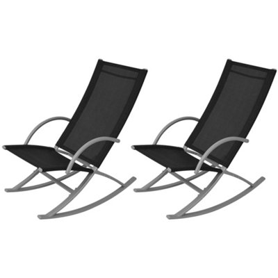Vidaxl Garden Rocking Chairs 2 Pcs Steel And Textilene Black from B&Q