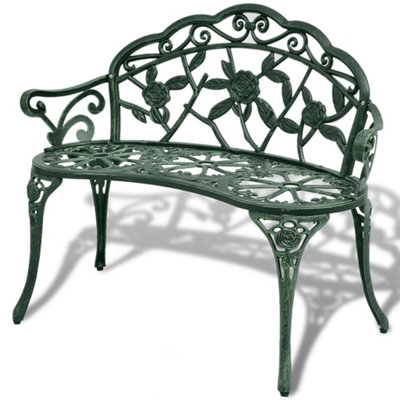 B&Q -  Garden Bench 100 Cm Cast Aluminium Green