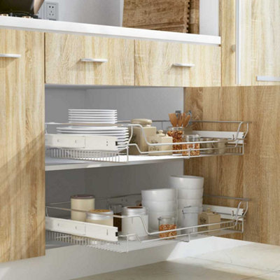 B&Q -  Pull-Out Wire Baskets 2 Pcs Silver 800 mm