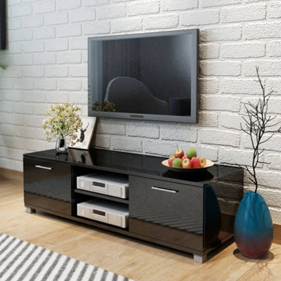 Vidaxl Tv Cabinet High-Gloss Black 120X40.5X35 Cm from B&Q