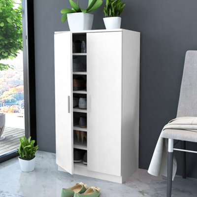 B&Q -  Shoe Cabinet 7 Shelves White