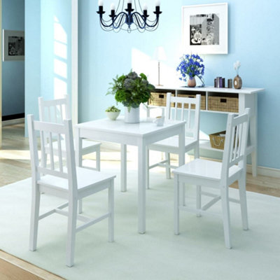 B&Q -  Five Piece Dining Set Pinewood White