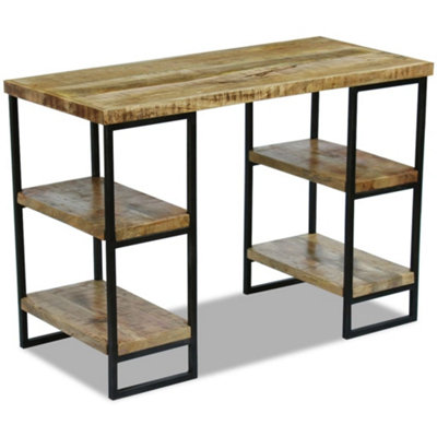 B&Q -  Office Desk Mango Wood 110X50X76 Cm Computer Desk