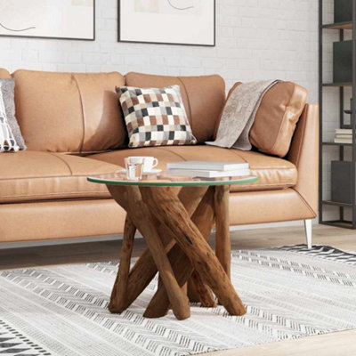 Vidaxl Coffee Table Solid Teak Driftwood 60 Cm from B&Q