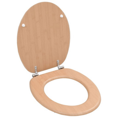 B&Q -  Wc Toilet Seat With Lid Mdf Bamboo Design