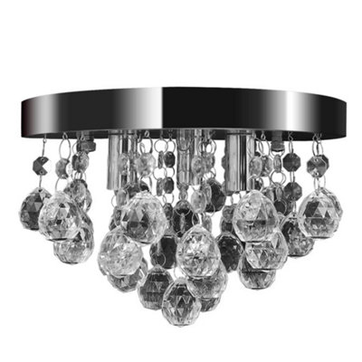 B&Q -  Pendant Ceiling Lamp Crystal Design Chandelier Chrome