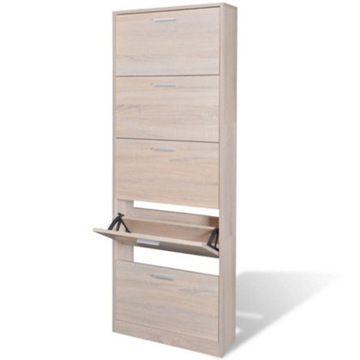 Walplus Oak Look Wooden Shoe Cabinet With 5 Compartments from B&Q