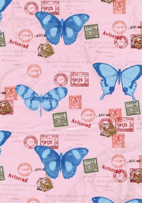 Fablon Sticky Back Self Adhesive Vinyl Butterflies - 45Cm X 2M Fab12684