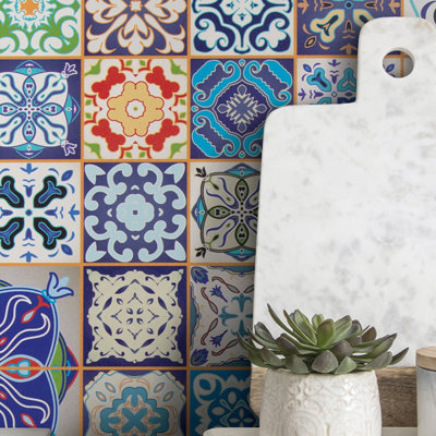 D-C-Fix Fablon Liana Multicolour Mosaic Tile Effect Sticky Back Plastic Fab14214 2M X 45Cm from B&Q