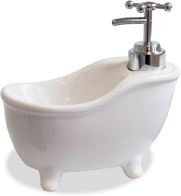 White Ceramic Bathtub Soap Dispenser from B&Q