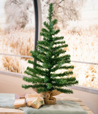 Everlands 45Cm Mini Artificial Tabletop Christmas Tree Natural Jute Bag Compact Xmas Tree from B&Q