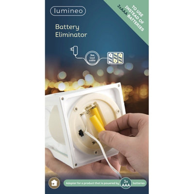 Lumineo Battery EliminatorReplaces 3 X Aaa Batteries In To A Mains Plug3M Length from B&Q