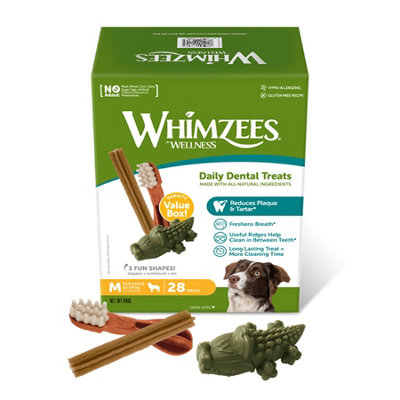 WHIMZEES MEDIUM DOG VARIETY VALUE BOX DAILY DENTAL TREATS ALL NATURAL CHEW 28 PC - Image 8
