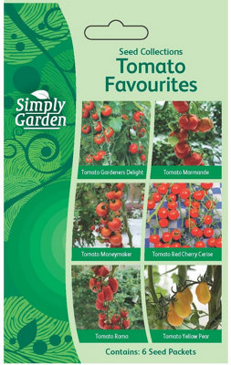Tomato Seeds Collection6 Variety Pack With Growing GuideCherry Plum And Beefsteak Tomatoes from B&Q