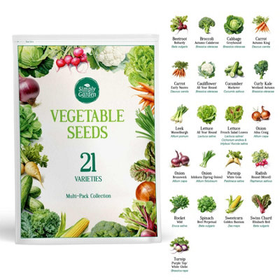 21 Vegetable Seed Variety Pack With Instructions BookletGrow Your Own Vegetables Kit Indoor And OutdoorSimply Garden from B&Q