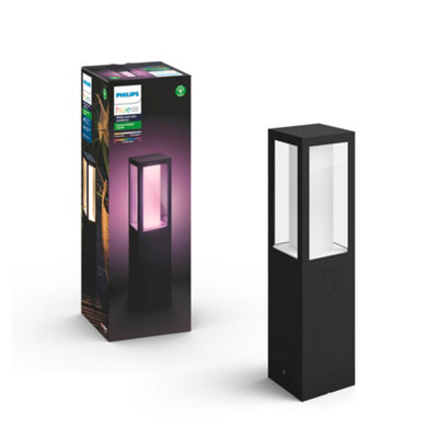 Philips Hue Impress White & Colour Ambiance Led Smart Outdoor Pedestal Light from B&Q