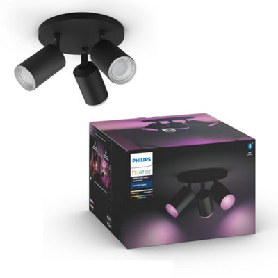 Philips Hue Fugato White And Colour Ambiance Triple Spotlight Black from B&Q