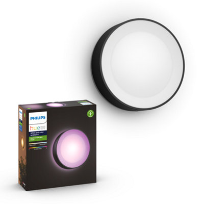 B&Q -  Daylo White & Colour Ambiance Smart Outdoor Wall LightBlack