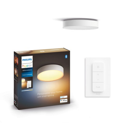 Philips Hue White Ambiance Enrave Small Ceiling Lamp White from B&Q