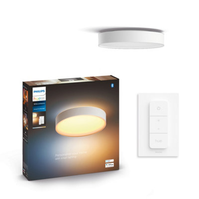 Philips Hue White Ambiance Enrave Medium Ceiling Lamp White from B&Q