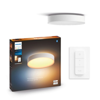 Philips Hue White Ambiance Enrave Large Ceiling Lamp White from B&Q
