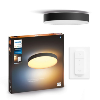 B&Q -  White Ambiance Enrave Extra Large Ceiling Light Black