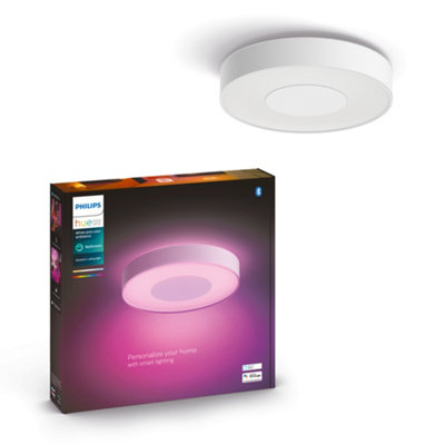 B&Q -  White And Colour Ambiance Xamento Large Ceiling Lamp White