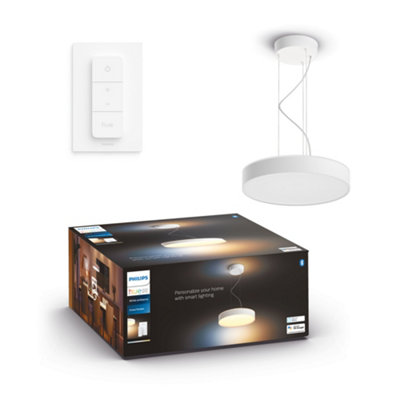Philips Hue White Ambiance Enrave Pendant Light White from B&Q