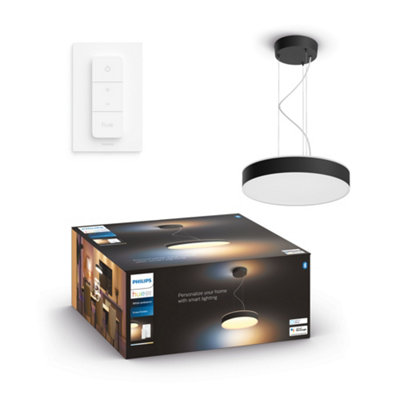 B&Q -  White Ambiance Enrave Pendant Black