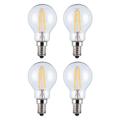 B&Q -  4Pc Warm White Mini Globe Led Light Bulbs  4.2W 470Lm E14