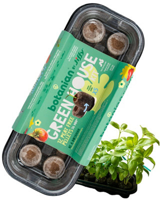 botanian BY Jiffy Complete Mini Greenhouse Kit With 12 Peat Free PelletsEco-Friendly Seed Starting Tray And Germination Kit from B&Q
