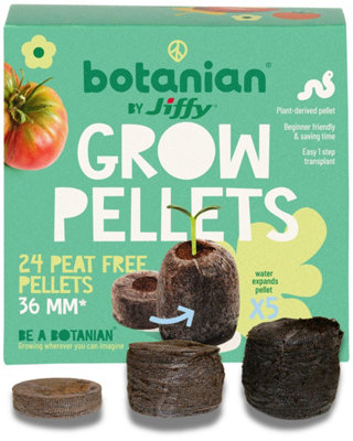 botanian BY Jiffy Botanian 24 Peat Free Coir Seed Pellets 36mm Biodegradable Plant Starter Plugs For Herbs Flowers Vegetables & Cuttings from B&Q