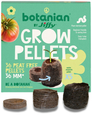 botanian BY Jiffy Jiffy Botanian 36 Peat Free Coir Seed Pellets 36mm Biodegradable Plant Starter Plugs For Seeds Cuttings Herbs Flowers Veg from B&Q
