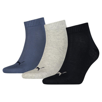 PUMA Unisex Adults Quarter Plain Socks 3 Pack - Image 5