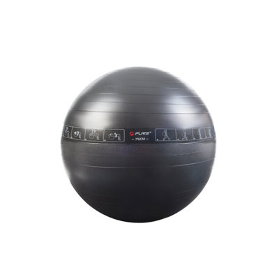 B&Q - Pure2Improve75Cm Gym Ball (Black)