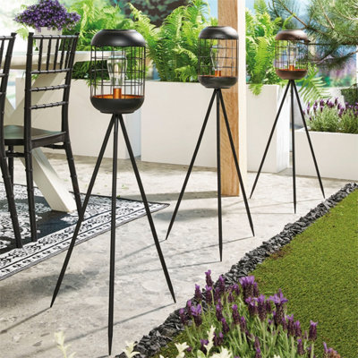 Luxform Lighthouse Tripod Light - Solar Powered - 15 Lumens - Black Copper - Outdoor Floor Lighting - Image 4
