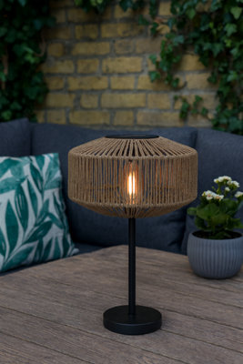 B&Q - LuxformSolar 1X Granada Rattan Effect Table LampBlack150Lm1Xpdq