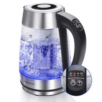 Aigostar Electric Kettle Glass With Filter Keep Warm Various Temperature Settings 1.7L 2200W from B&Q