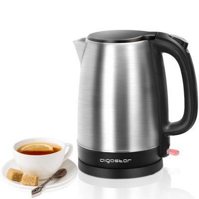 Aigostar Electric Kettle1.7L Quiet Fast Boil Kettle CordlessBoil-Dry ProtectionStainless Steel2200W from B&Q
