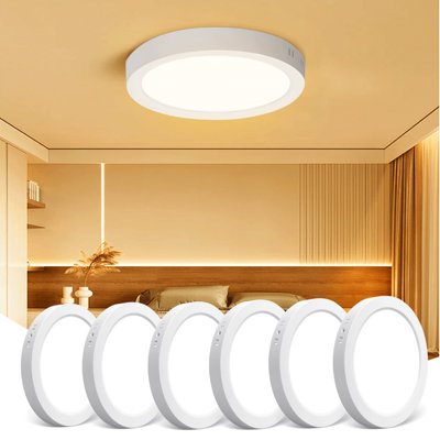Aigostar's 18W Led Ceiling Light (6-Pack)1980Lm3000K Warm White from B&Q