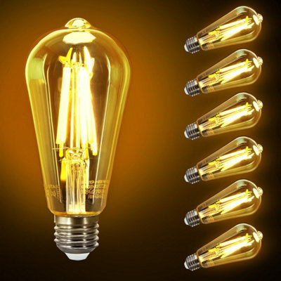 Aigostar E27 Edison Bulb, 8W Led Filament Bulb St64 Bulbs Light/White
