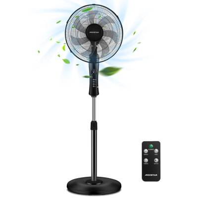Aigostar 7 Blades Pedestal Standing Fan 16 Inch With Oscillating from B&Q