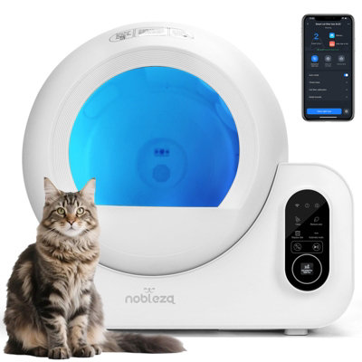 Nobleza Self Cleaning Cat Litter Tray For Multiple CatsTriple Odour Control70L Smart Robot Litter BoxSafety Protection from B&Q